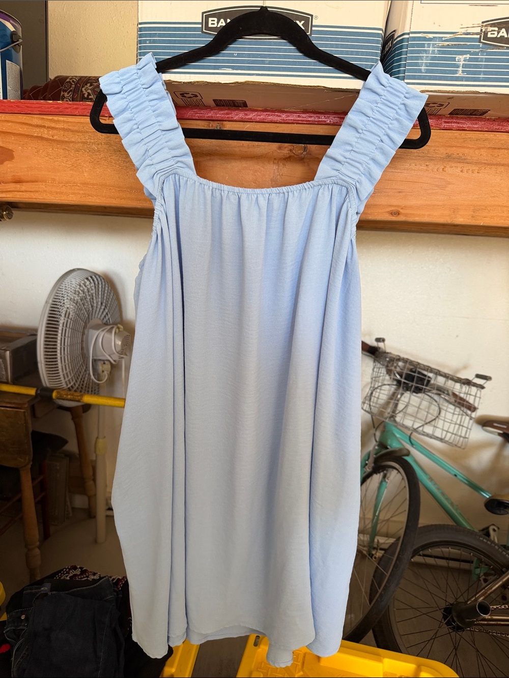 JODIFL Light Blue Summer Dress with Ruffled Straps